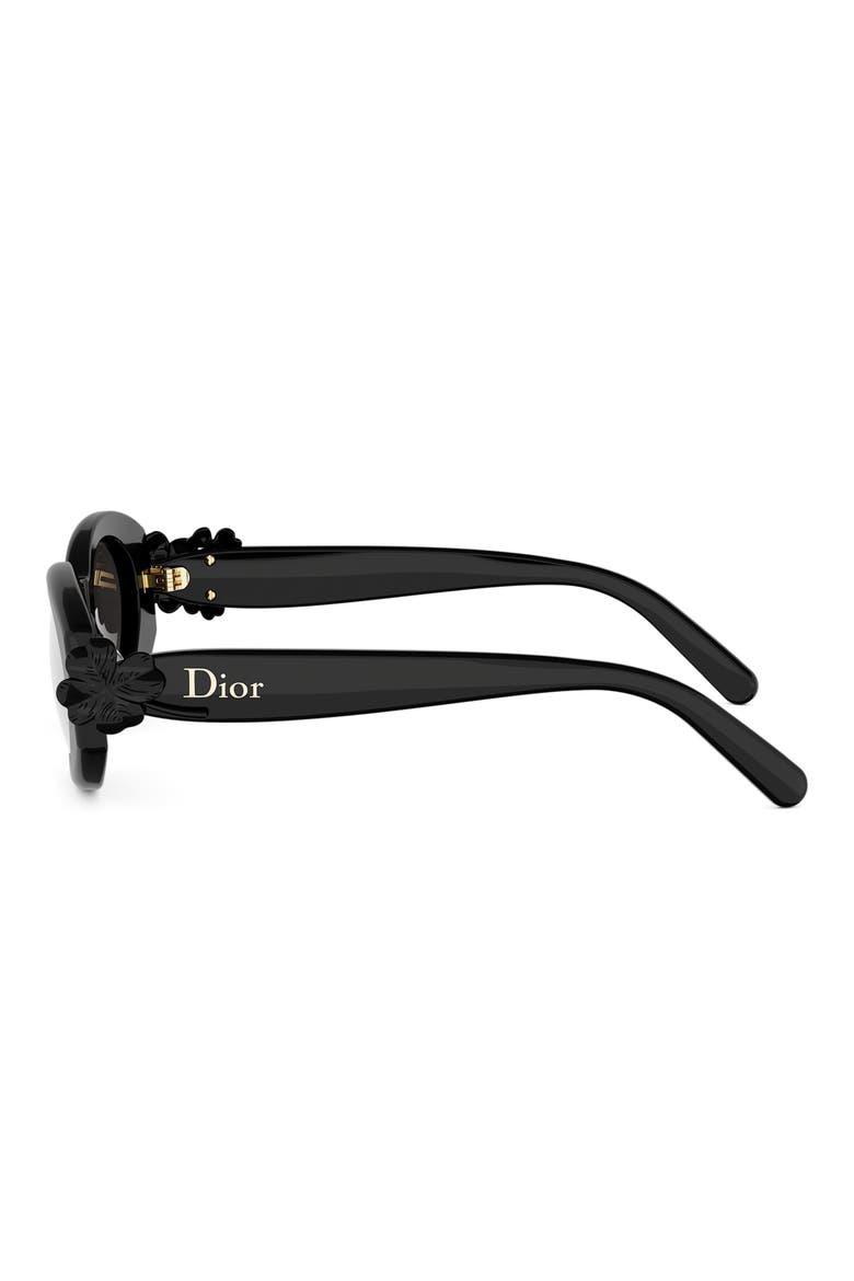 'Dior Clover B1I Oval Sunglasses, Alternate, color, SHINY BLACK / GRADIENT SMOKE