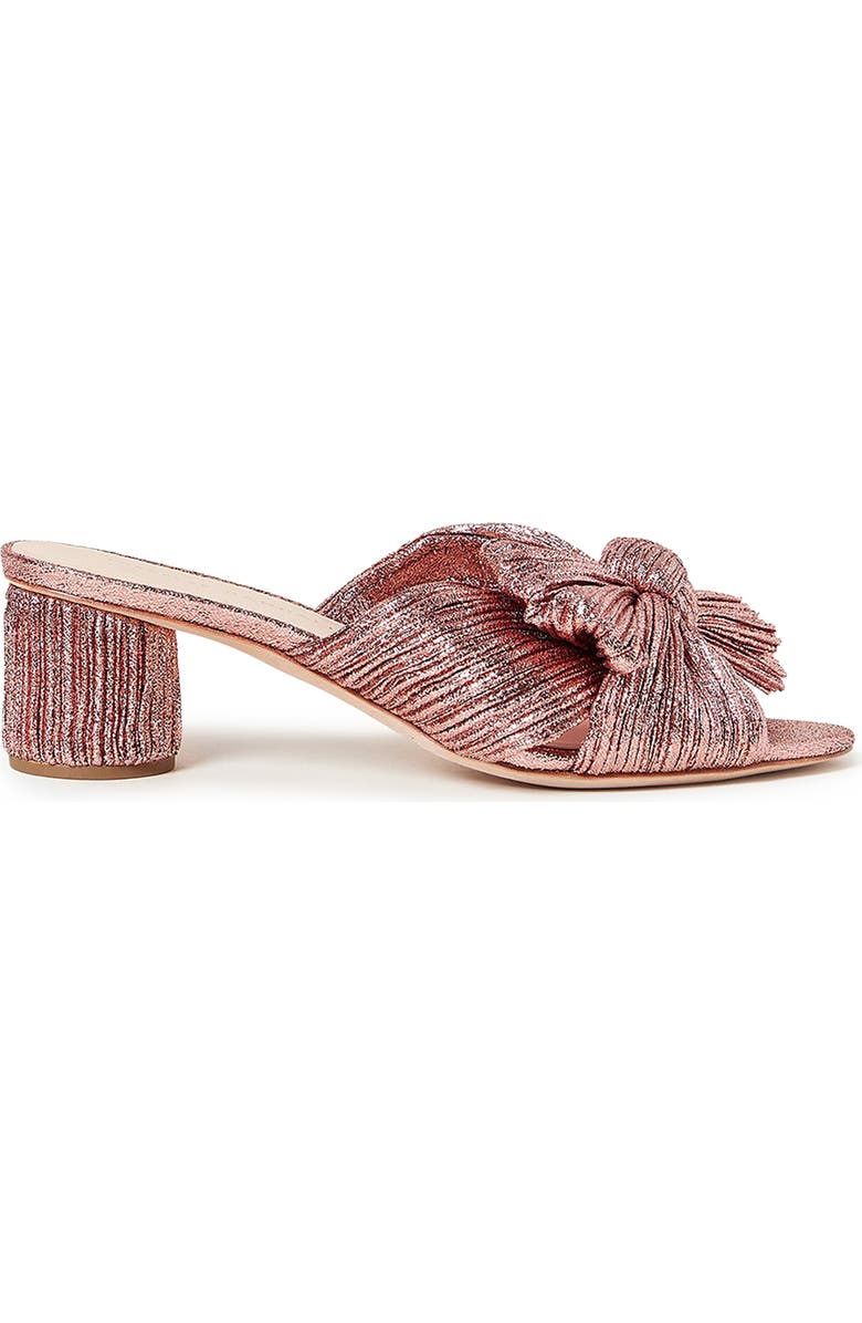 Loeffler Randall Emilia Rose Knotted Bow Sandal, Alternate, color, Metallic Rose