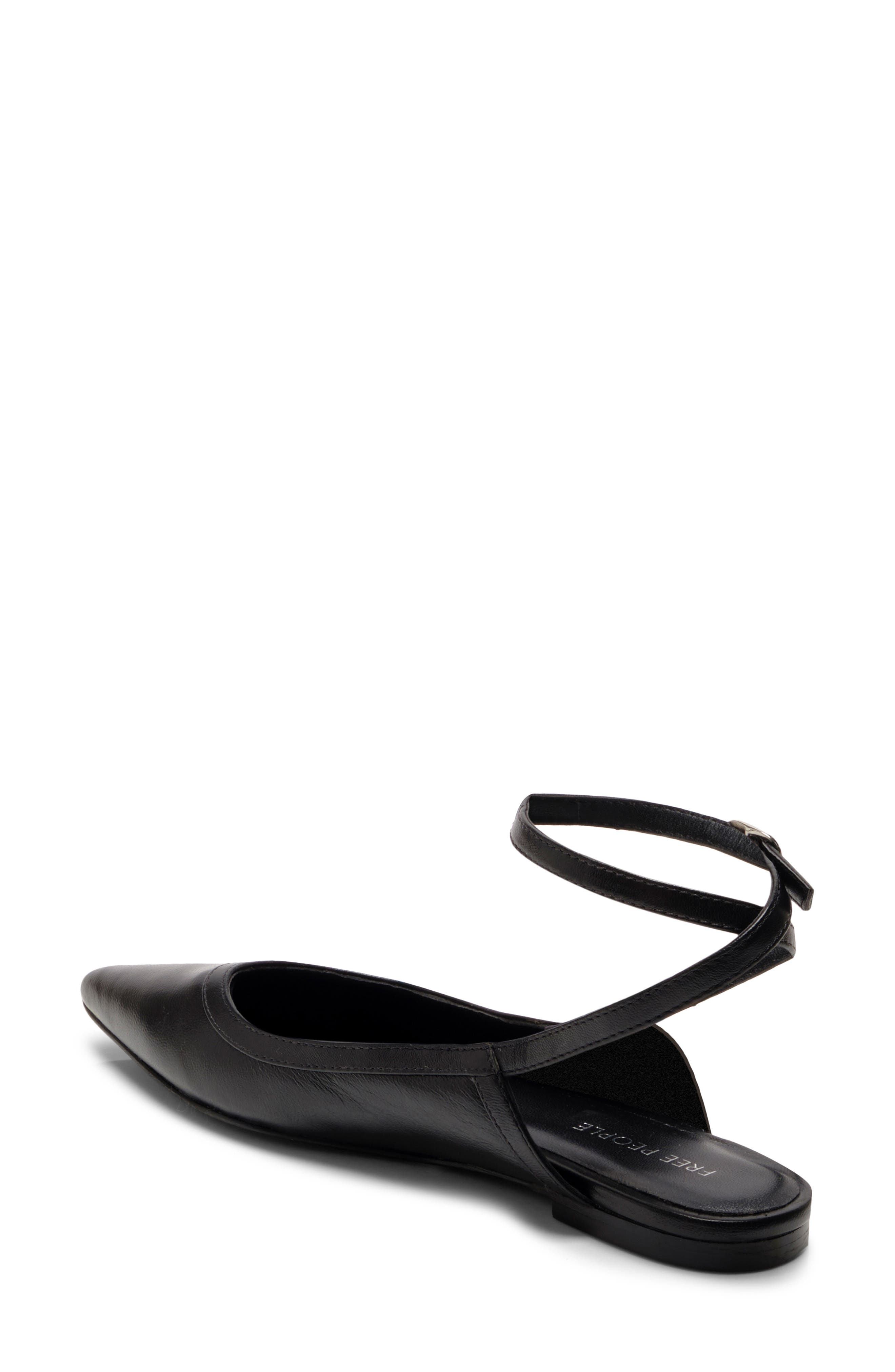 Free People Jules Pointy Toe Ankle Strap Leather Flat, Alternate, color, 