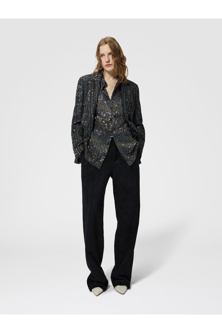 Oversized Shirt With Sequin Applications, Alternate, color, Multicoloured