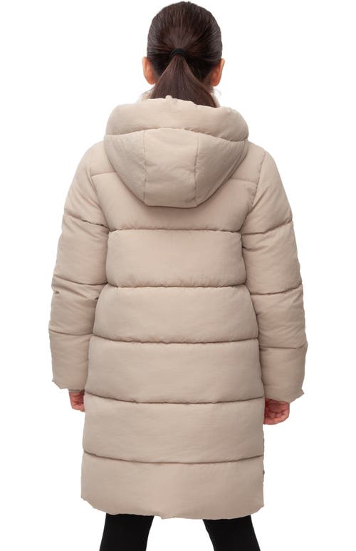 Rokka&rolla Kids' Knee Length Puffer Coat In Neutral