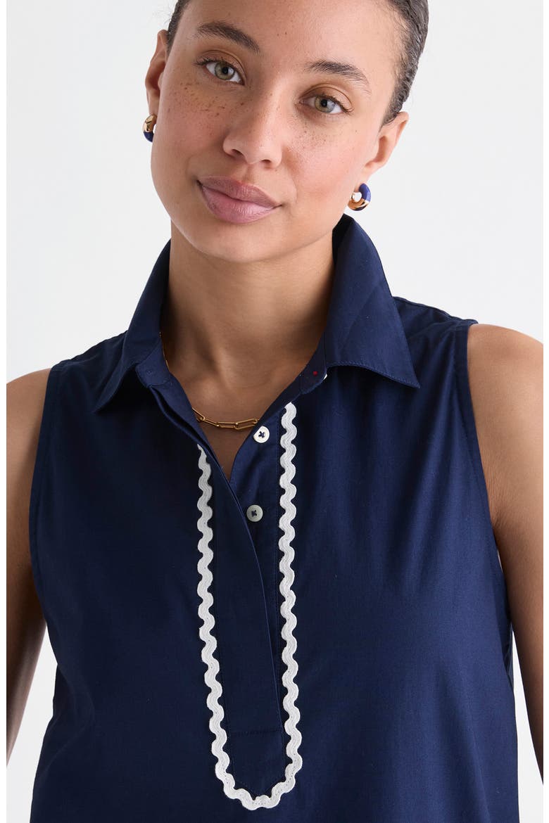 Pippa Rickrack Shirtdress, Alternate, color, NAUTICAL NAVY