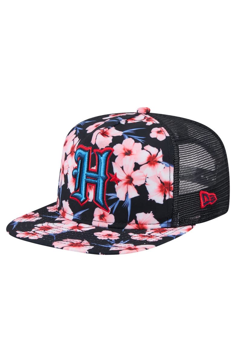 New Era Men's New Era Navy Houston Texans Adventure Pattern Golfer Snapback Hat, Main, color, 