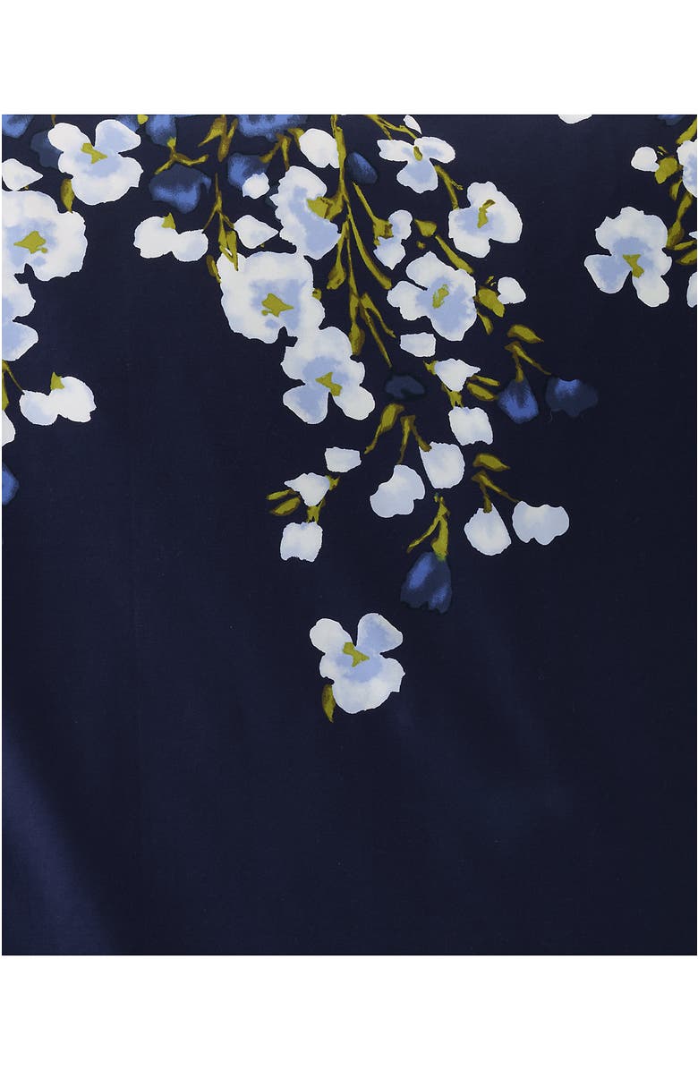 Lands' End 400 Thread Count Premium Supima Cotton No Iron Sateen Duvet Bed Cover, Alternate, color, Deep Sea Navy Floral