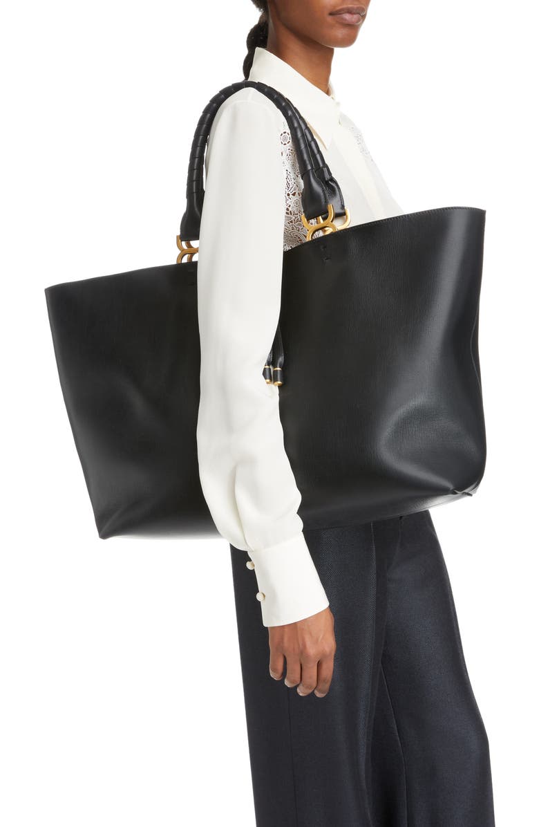 Chloé Large Marcie Grained Calfskin Leather Tote, Alternate, color,