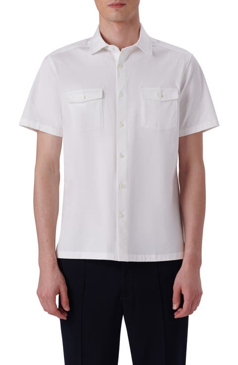 OoohCotton® Short Sleeve Button-Up Shirt