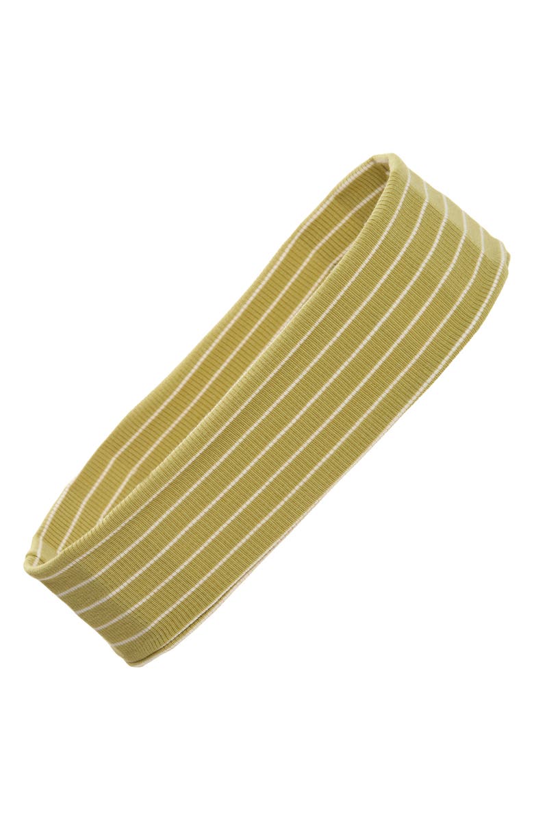 Tasha Stripe Rib Head Wrap, Main, color, Green