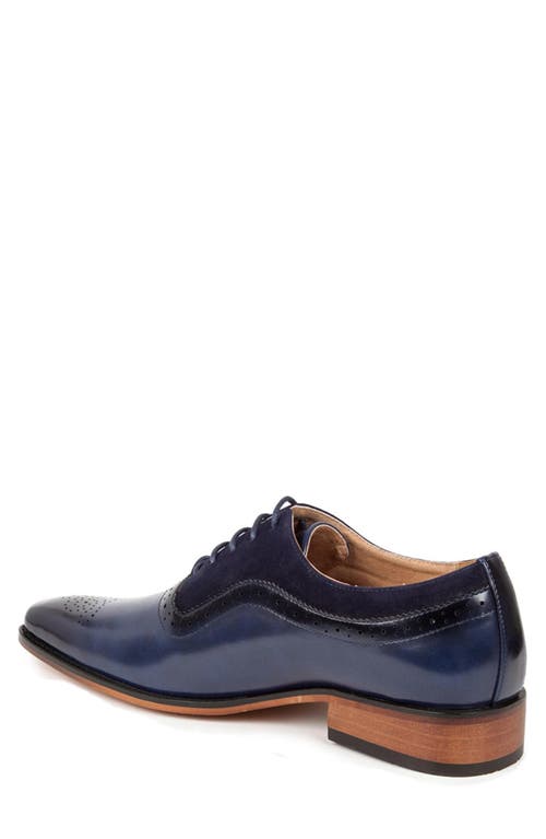 Gino Vitale Wingtip Oxford In Blue