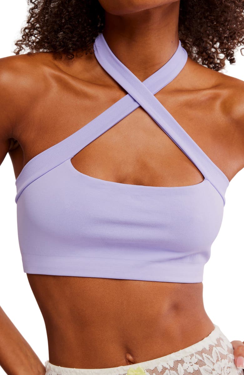 Free People Margo Seamless Halter Bralette, Alternate, color, Lavender