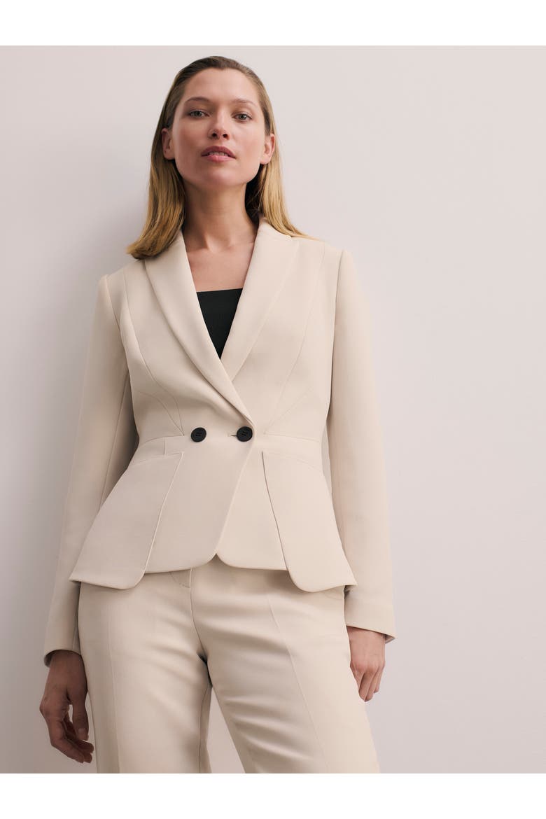 Clever Crepe Caselle Tailored Blazer, Main, color, Neutral