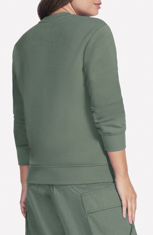 Skechers Collegiate Crest Crewneck Sweatshirt In Green