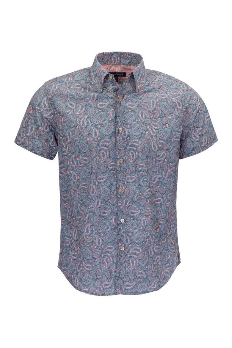 Paisley Pile Mens Printed Button Up Shirt, Alternate, color, PAISLEY PILE CORAL