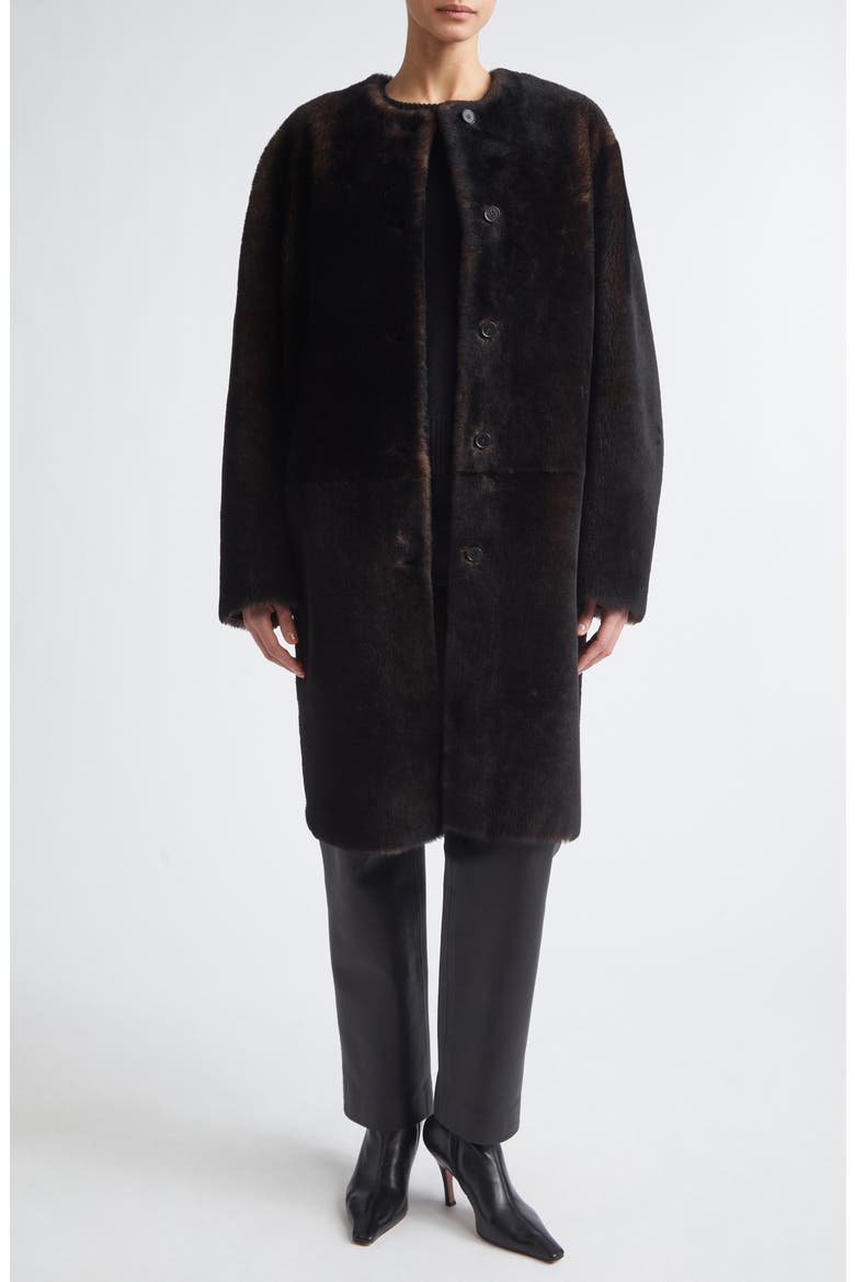Elba Oval Shaped Coat, Alternate, color, DARK BROWN