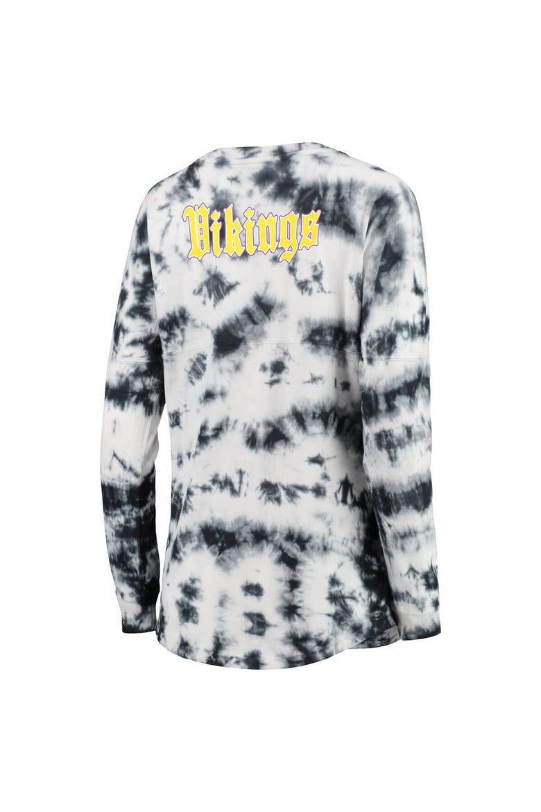 Women's New Era Black Minnesota Vikings Tie-Dye Long Sleeve T-Shirt, Alternate, color, Black