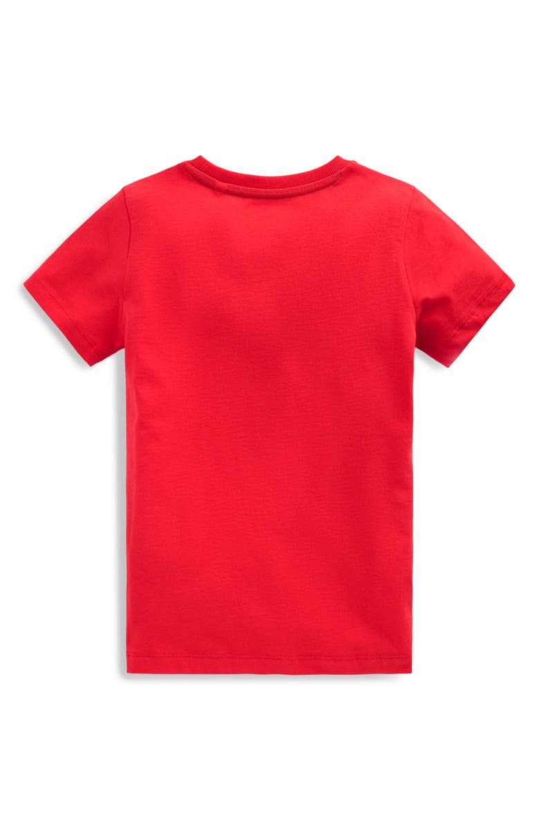 Mini Boden Kids' Shark Tooth Glow in the Dark Graphic T-Shirt, Alternate, color, Hot Coral Sharks Teeth