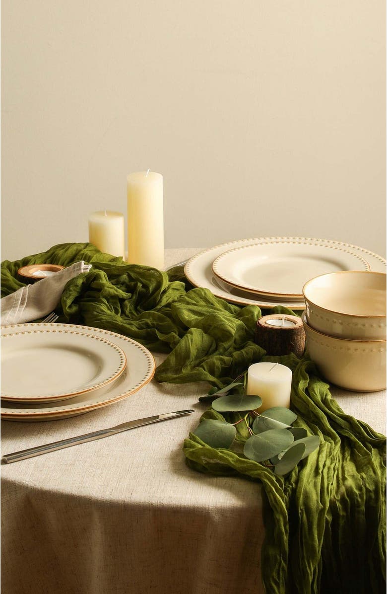 Stone Lain Comet Stoneware 12-Piece Dinnerware Set, Alternate, color, Cream