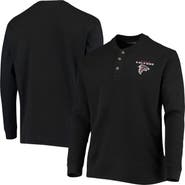 DUNBROOKE Men's Dunbrooke Black Atlanta Falcons Logo Maverick Thermal Henley Long Sleeve T-Shirt