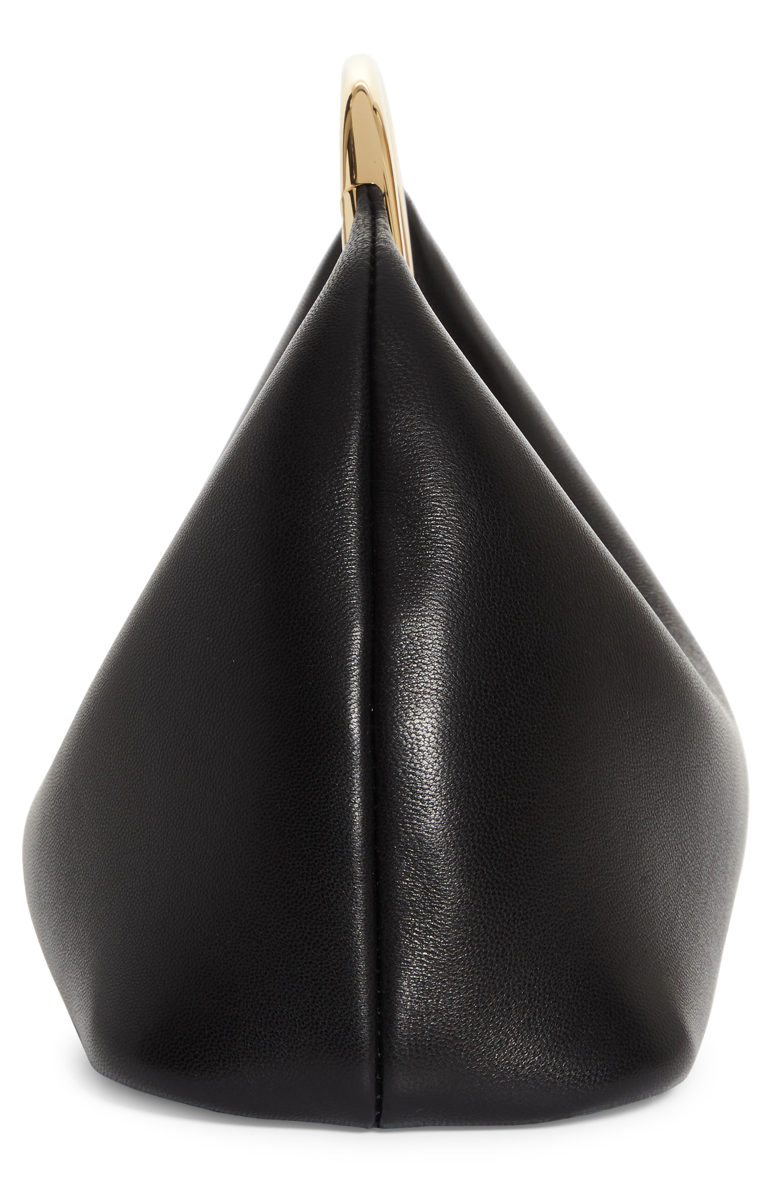 Jacquemus Le Petite Calino Leather Top Handle Bag, Alternate, color, Black 990