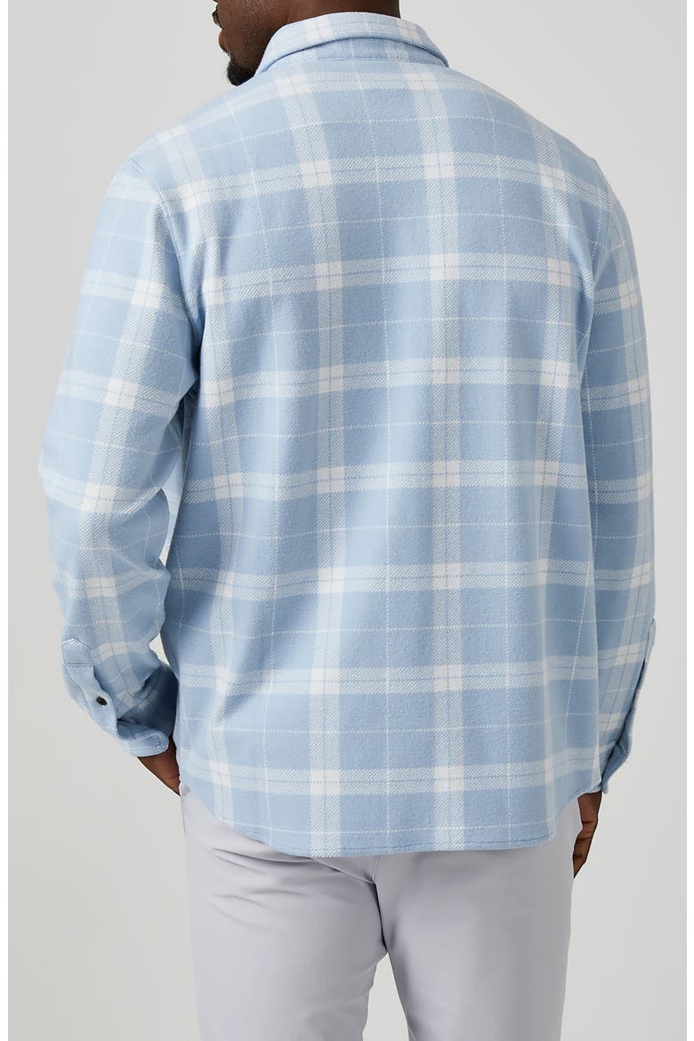 Generation Plaid Stretch Flannel Button-Up Shirt, Alternate, color, HEATHER BLUE