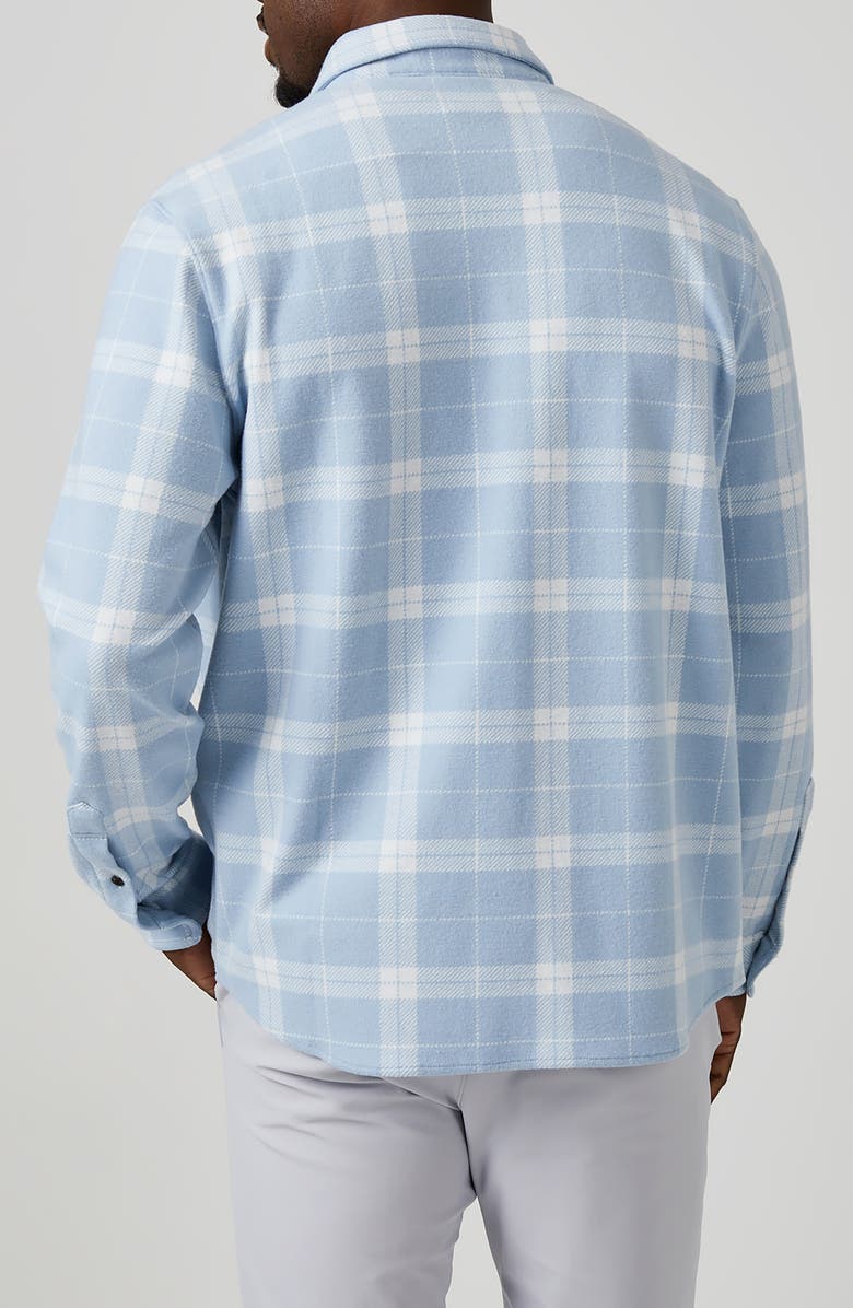 7 Diamonds Generation Plaid Stretch Flannel Button-Up Shirt, Alternate, color, Heather Blue