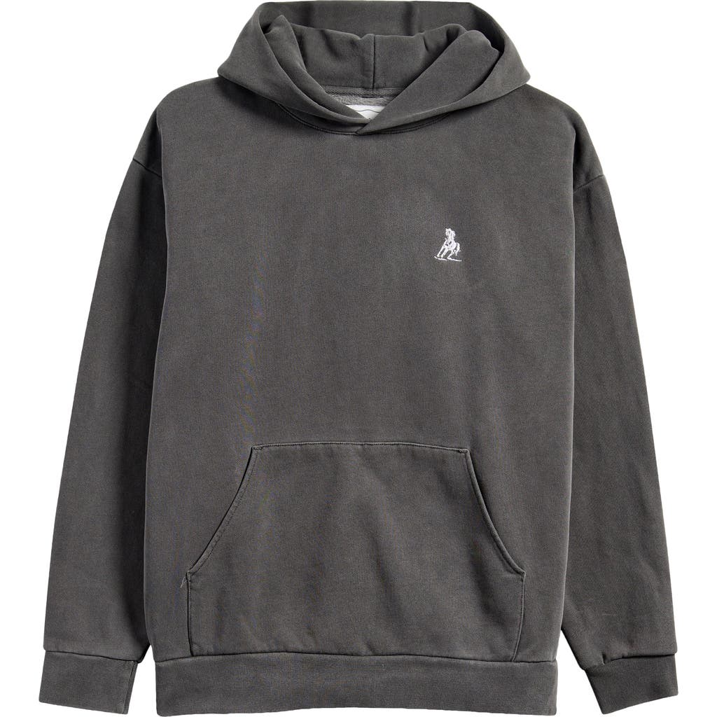 One Of These Days Setting On Today Graphic Hoodie In Washed Black