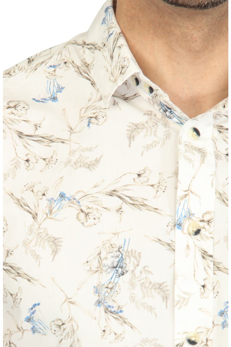 Blooms Print Short Sleeve Shirt, Alternate, color, White