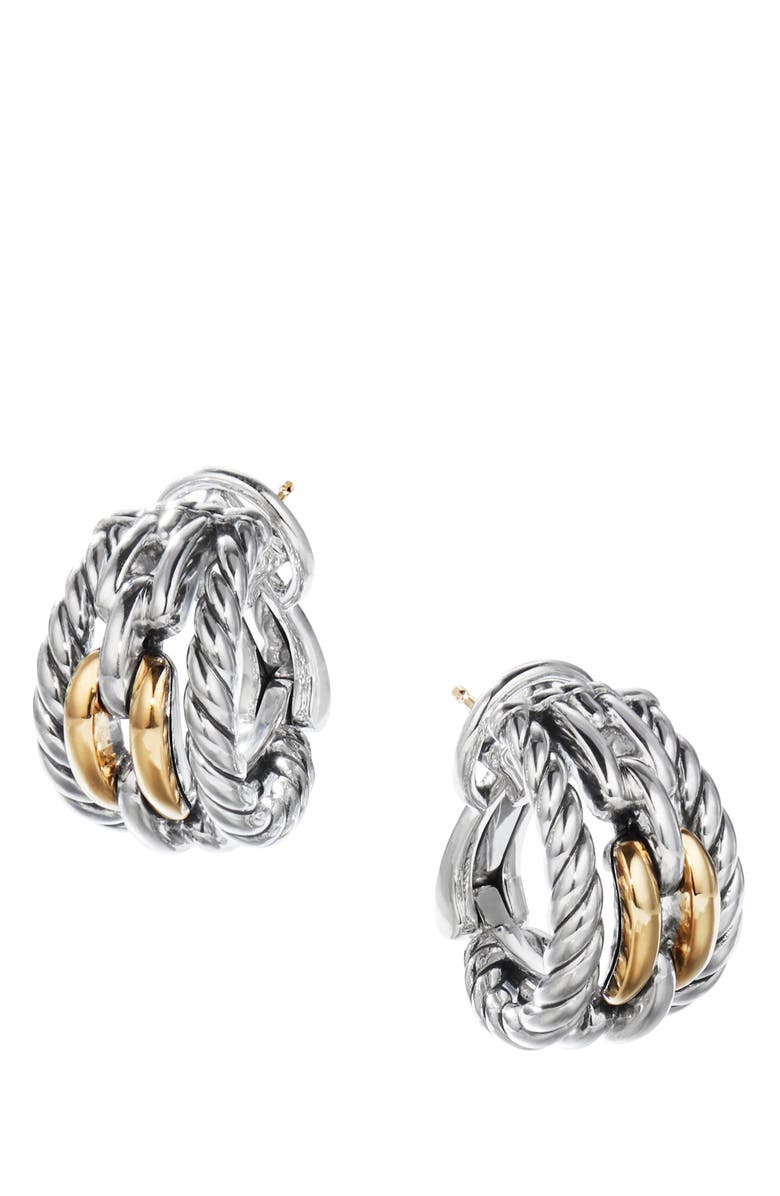David Yurman Wellesley Link Hoop Earrings with 18K Gold, Main, color,