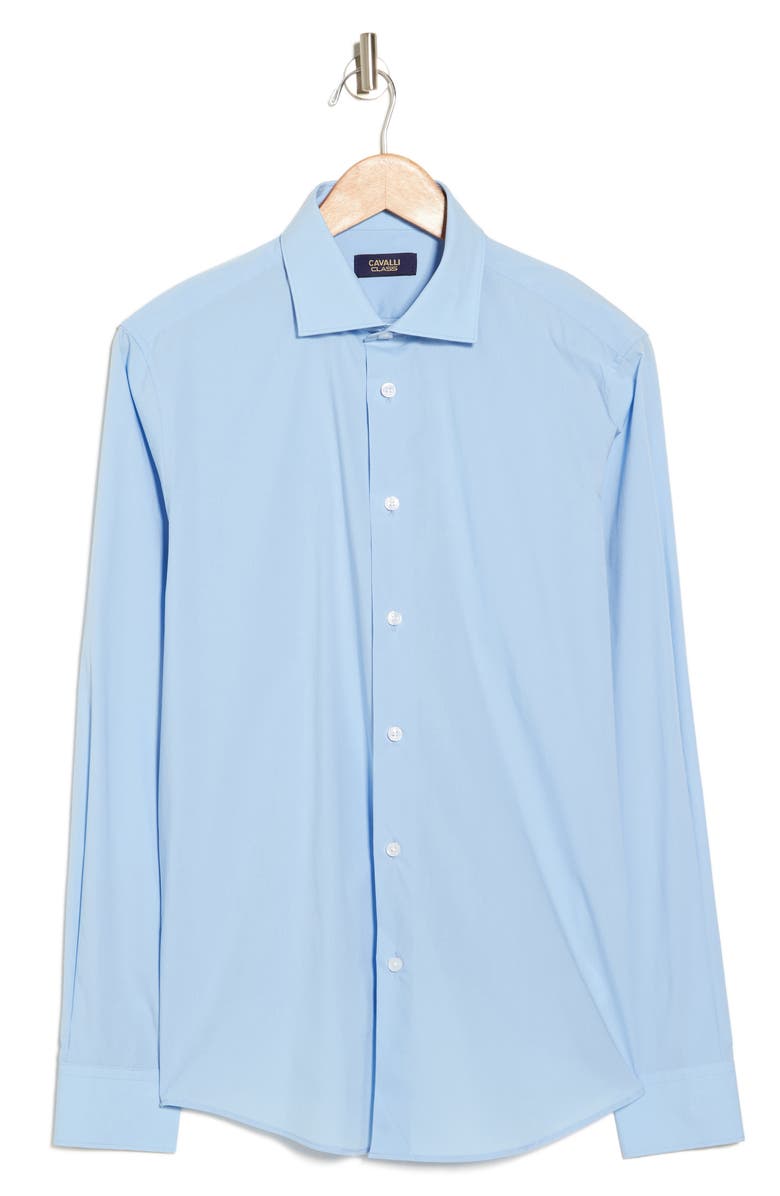 Cavalli Class Comfort Fit Stretch Lycra<sup>®</sup> Cotton Dress Shirt, Alternate, color, Light Blue