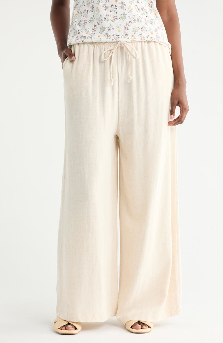 Bobeau Wide Leg Pants, Main, color, Linen