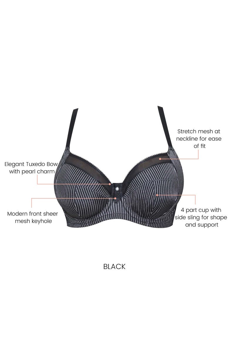 Parfait Adele Unlined Wired Bra, Alternate, color, Black Stripe