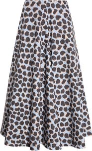 Altuzarra Varda Print A-Line Stretch Cotton Skirt