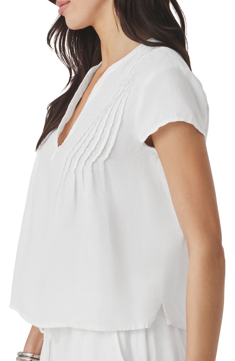 Splendid Stella Pintuck Linen Top, Alternate, color, White