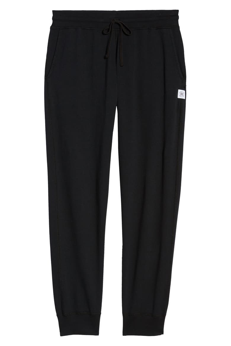 Slim Midweight Terry Sweatpants, Alternate, color, HEATHER BLACK