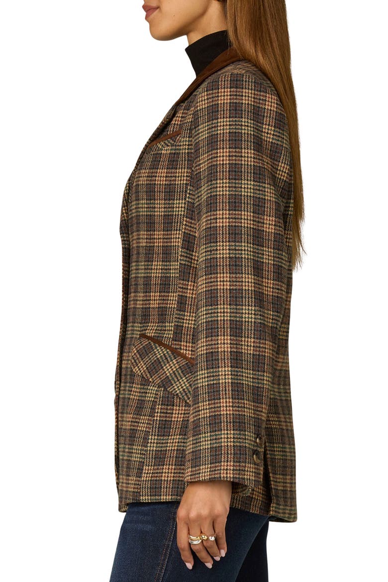Houndstooth Plaid Jacket, Alternate, color, BROWN MULTI