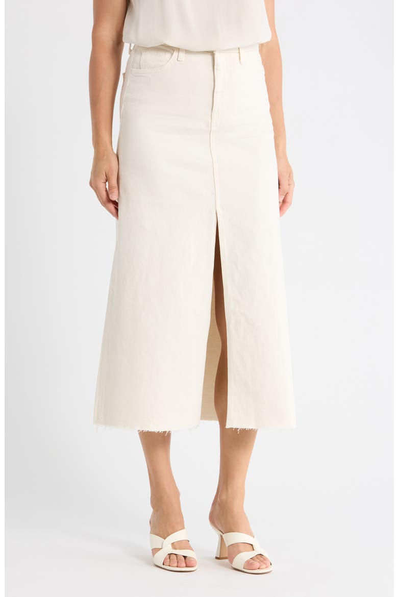 Denim Maxi Skirt, Main, color, NATURAL