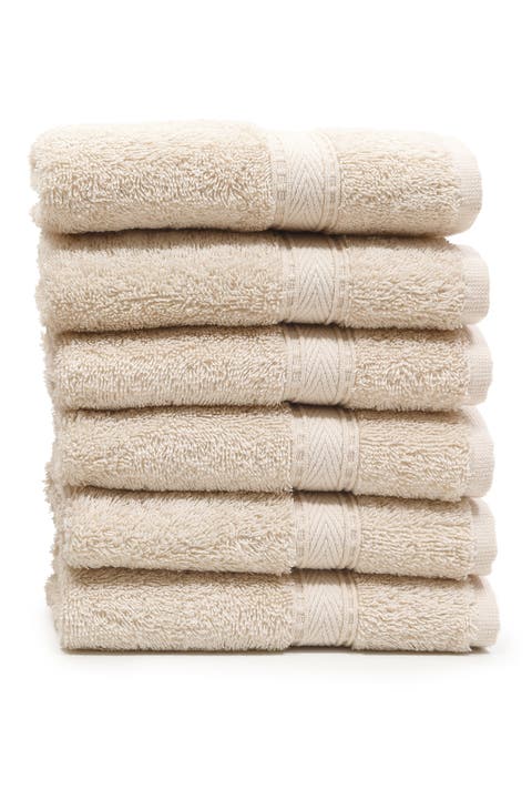 Sinemis Terry Washcloths - Set of 6 - Beige