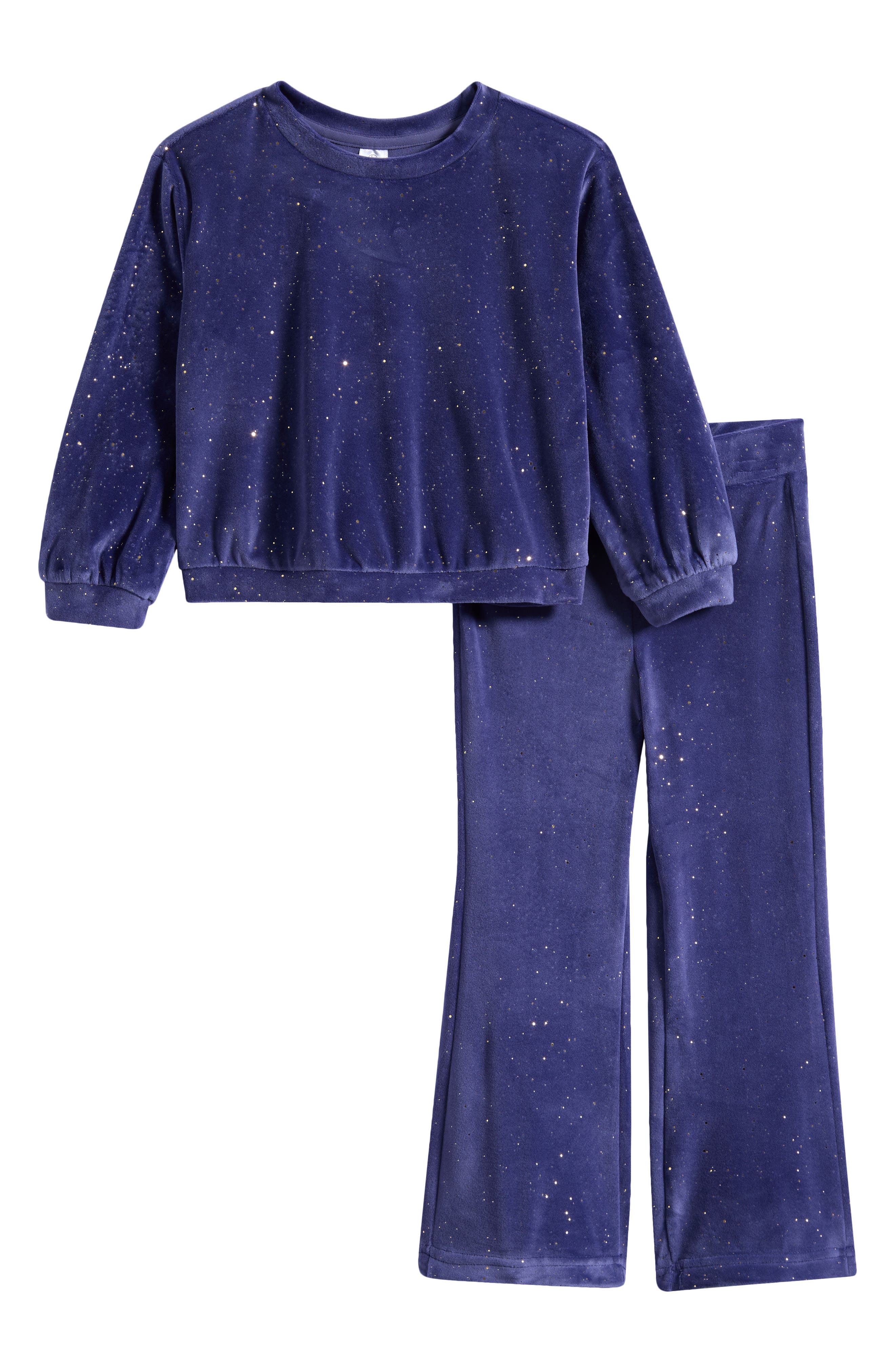 Kids' Speckled Velour Pullover & Flare Pants Set