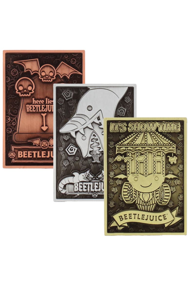 Digiplate Starter Pack Beetlejuice 3 Metal Cards Phone Stand, Alternate, color, Multicolored