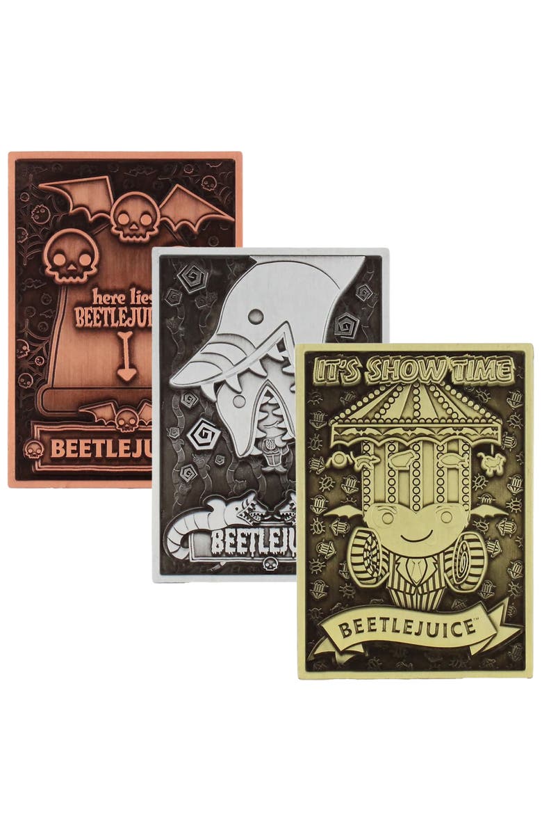 Exquisite Gaming Digiplate Starter Pack Beetlejuice 3 Metal Cards Phone Stand, Alternate, color, Multicolored