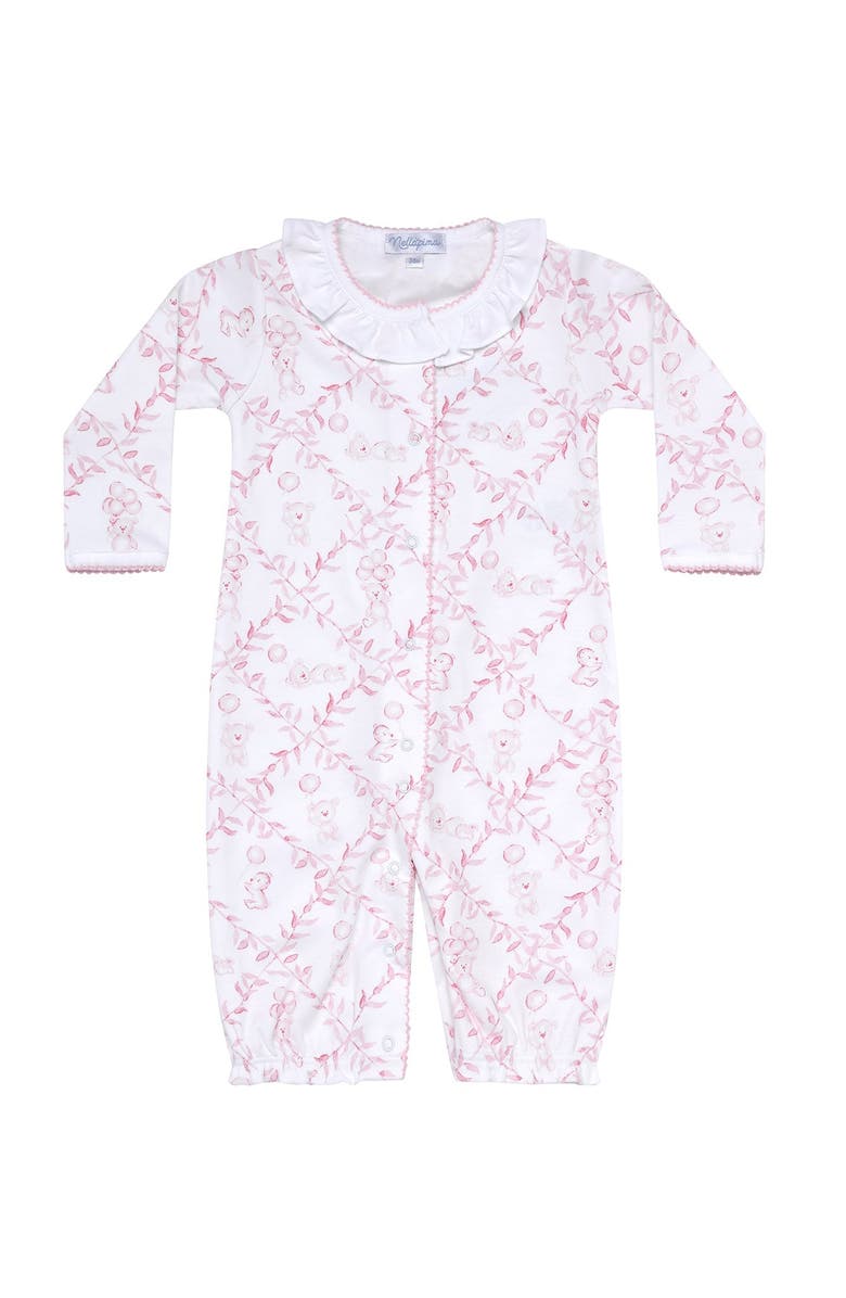 Nellapima Pink Bears Trellace Baby Converter Gown - Baby, Alternate, color, Pink