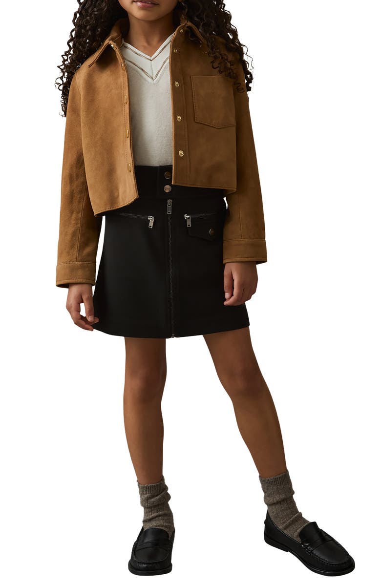 Reiss Kids' Poppie Sr. Moto Miniskirt, Alternate, color,