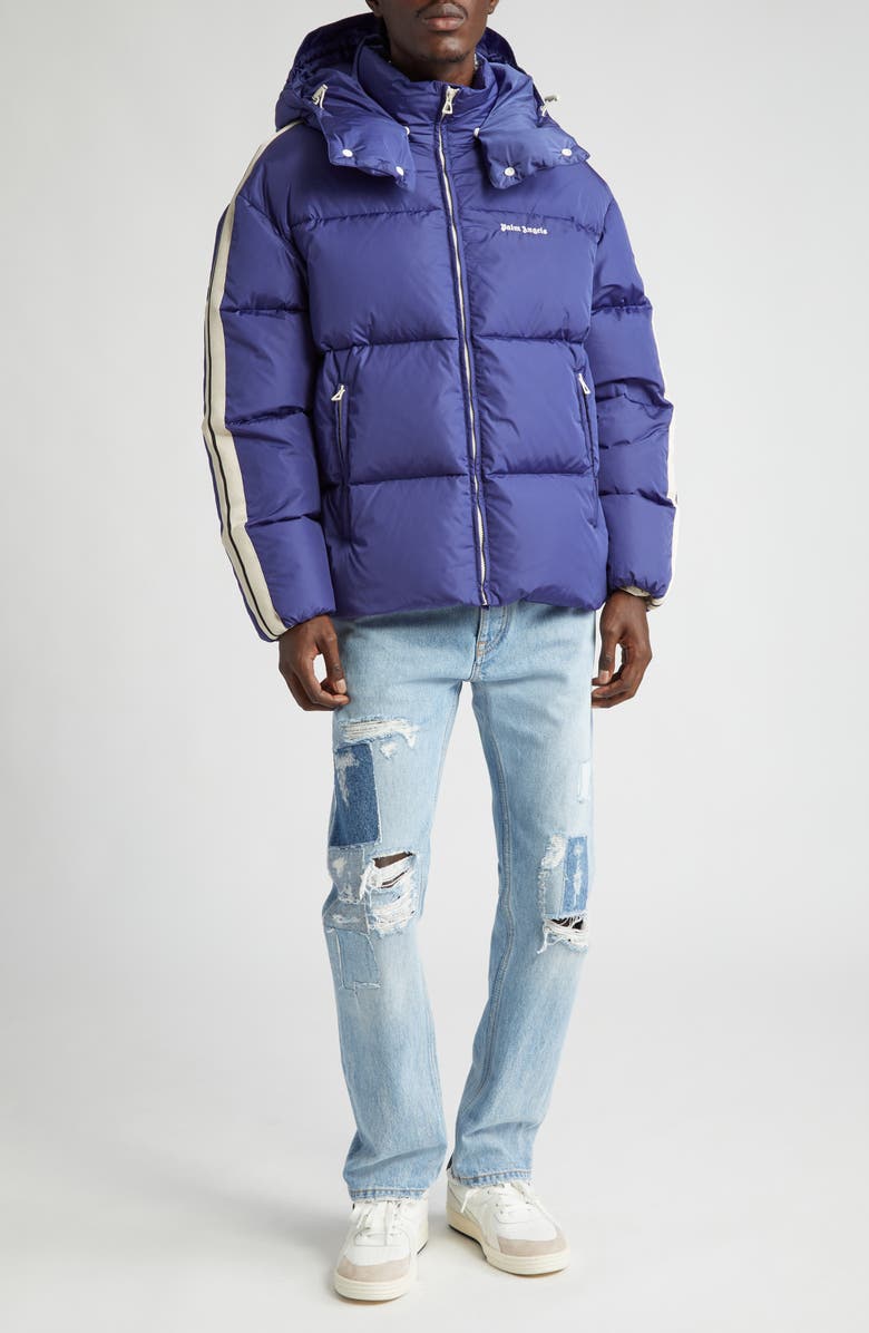 Palm Angels Down Puffer Track Jacket with Removable Hood, Alternate, color, 