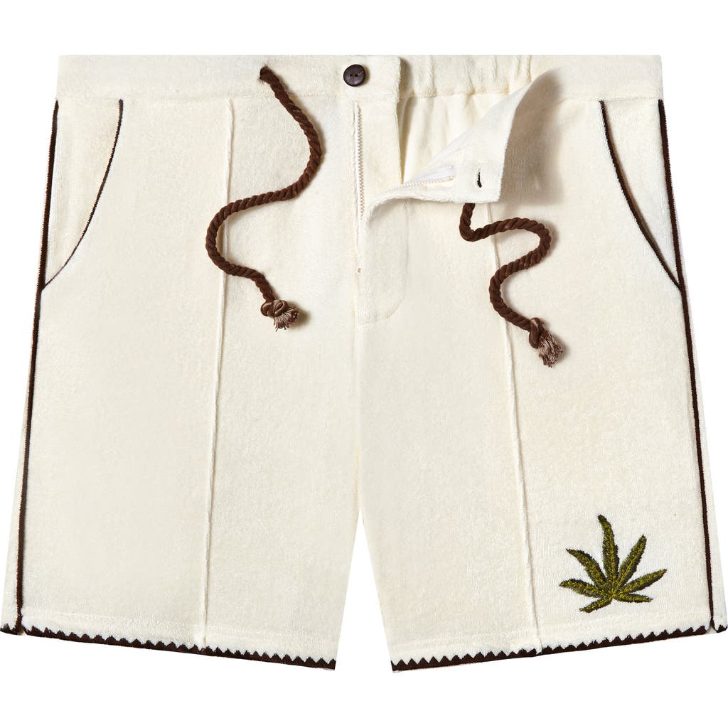Tombolo 'cabannabis' Cabana Shorts In Ivory