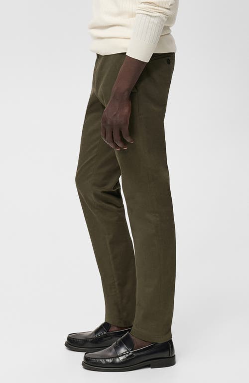 Mango Barna Slim Fit Stretch Twill Chino Pants In Green