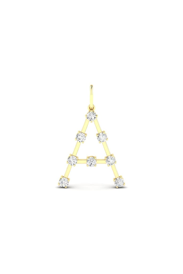 Orbit Letter "A" Lab Diamond Charm in 14K, Main, color, Yellow Gold