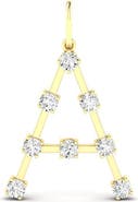Everlee Orbit Letter "A" Lab Diamond Charm in 14K