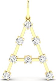 Everlee Orbit Letter "A" Lab Diamond Charm in 14K