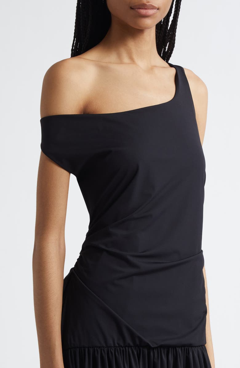 Róhe One-Shoulder Scuba Knit Maxi Dress, Alternate, color, Black