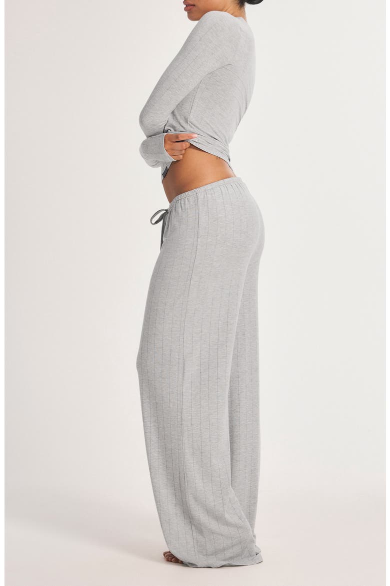 Sleek Stitch Sleep Henley, Alternate, color, PLATINUM GREY