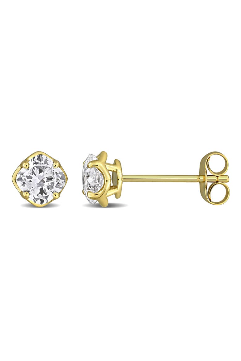 Lab-Grown Diamond Solitaire Stud Earrings 14k, Main, color, Yellow Gold